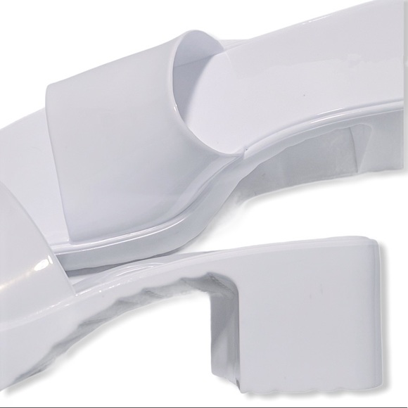 White Jelly Block Heels - Picture 4 of 13